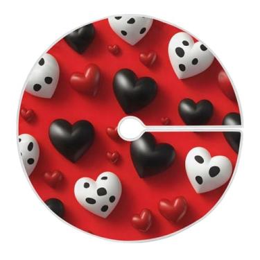 Imagem de Qilmy Saia de árvore de Natal coração amor dia dos namorados 90 cm, camurça árvore de Natal Skir adequada para decoração de armário em ambientes internos e externos, festas, escritórios, lojas