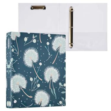 Imagem de Qilmy Lindo organizador de fichário redondo de dente-de-leão, fichário de 3 anéis com prancheta (carta A4), fichário fofo para material de escritório escolar 220