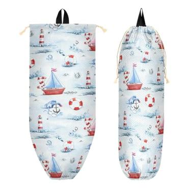 Imagem de xigua Suporte de parede para veleiros de plástico com cordão, 1 pacote, organizador de sacolas de supermercado reutilizável para bolsas, meias, roupas íntimas e gravatas