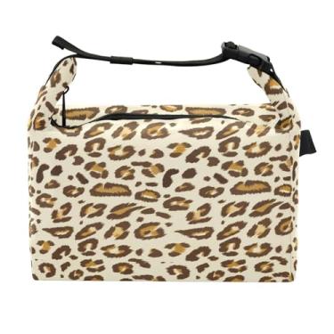 Imagem de STAYTOP Linda lancheira com estampa de leopardo com fivela de alça, lancheira isolada para meninos e meninas, lancheira térmica para trabalho escolar
