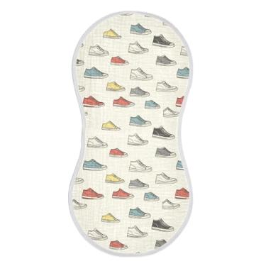 Imagem de STAYTOP 1 peça de sapatos coloridos de desenhos animados panos de arroto para bebês meninos meninas e toalha de recém-nascido, panos grandes absorventes para arrotar