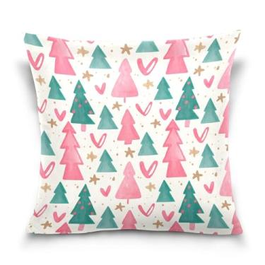 Imagem de Burbuja Capas de almofada 45,7 x 45,7 cm, árvore de Natal de veludo macio, capa decorativa para sofá, sofá, sala de estar, quarto