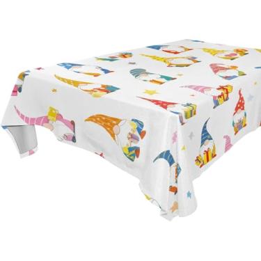 Imagem de Burbuja Toalha de mesa de gnomos, toalha de mesa quadrada anti-rugas grossa para decoração de jantar, cozinha, festa, 152 x 152 cm