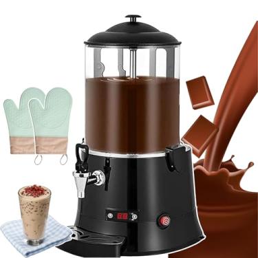 Imagem de Máquina comercial de chocolate quente de 10L, máquina de aquecimento de chocolate com luvas, controle inteligente de temperatura de 86-194℉, dispensador de bebidas quentes com torneira