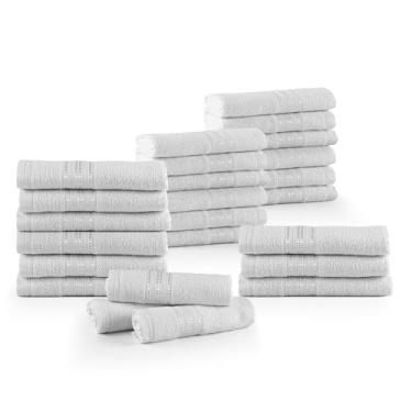 Imagem de Toalha de Rosto Linea, Kit 24 Pçs, uso Profissonal, Salão de Beleza, Cabelereiro, Barbearia, Branca