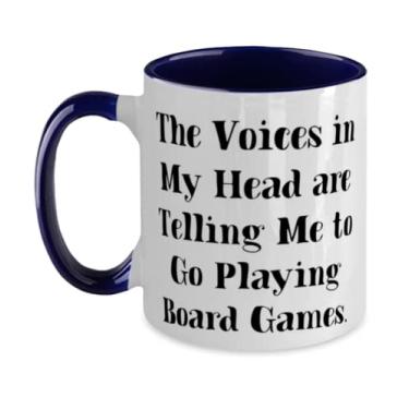 Imagem de Presentes de jogos de tabuleiro para homens e mulheres, The Voices in My Head are Telling Me to Go, Caneca de dois tons de 325 ml