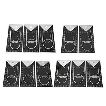 Imagem de Generic Conjunto de Agulhas de tricô Circulares de Vários Tamanhos Superfície Polida Lisa 11pcs 43/65/80cm Agulha de Tecelagem de Suéter para Ferramentas DIY Circular de Aço Inoxidável (80cm)