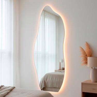 Imagem de Casa Domo Espelho Orgânico Flame com Led 170x70 Grande de Parede Decorativo para Sala Q...