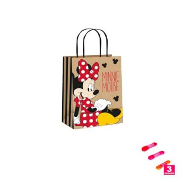Imagem de Kit Sacola de Papel Kraft Minnie P C/1 + Fita Cetim 22mm x 10mts