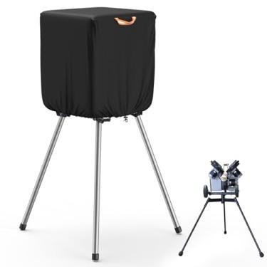 Imagem de COSHNIBI Capa para máquina de arremesso - Tecido Oxford 420D resistente, impermeável e resistente a UV, adequado para a maioria das máquinas de arremesso de softbol de beisebol (60 cm C x 60 cm L x 80