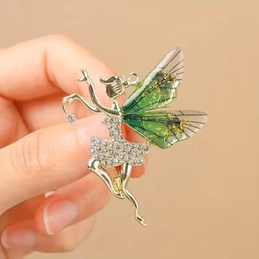 Imagem de 1 broche de fada de borboleta cintilante, broche alado elegante com detalhes dourados para vestidos, blusas, chapéus - perfeito para festas, casamentos, acessórios de casamento, acessório decorativo