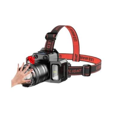 Imagem de Lanterna De Cabeça Recarregável USB Com Indução, Zoom Rotativo, Bateri