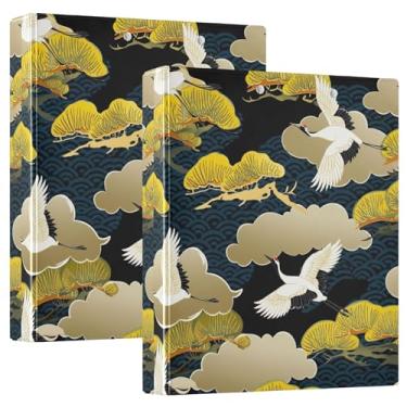 Imagem de Pastas tradicionais douradas brancas pretas com três anéis de 3 cm, 200 folhas, anel redondo, fichário resistente, 31,5 x 27 x 6 cm, 1 pacote