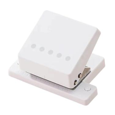 Imagem de Esquirla Perfurador de Encadernação Manual com 5 Furos para Agendas, Cartões e Diários, Branco