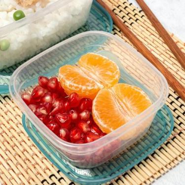 Imagem de Pote Retangular Quadrado ou Redondo Colorido com Tampa de Plastico  Ra