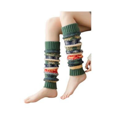 Imagem de Meias De Inverno De Cano Médio Para Aquecer as Pernas, Meias De Natal 