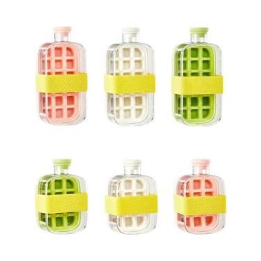 Imagem de Forma De Gelo De Silicone Com Canudo, Bandeja De Cubos De Gelo Sem Toq