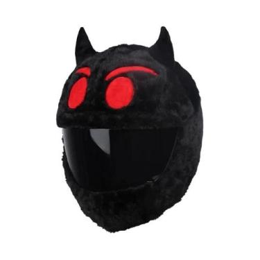 Imagem de Capa De Capacete De Motocicleta De Pelúcia Em Estilo Cartoon Com Orelh