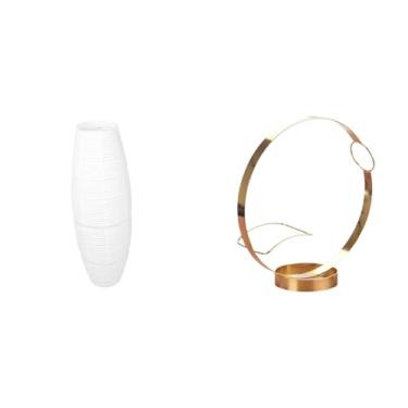 Imagem de Whtkoph Abajur de Chão Simples com Suporte de Metal para Lâmpada, Organizador para Garrafas E Luminária de Chão de Papel. Ideal para Quarto, Casa E Hotel.