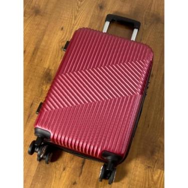 Imagem de Mala de Viagem ABS Pequena e Média com Cadeado Rodas 360° Bordo 8kg 10kg 12kg(Vinho,22 Polegados 63x42x26)