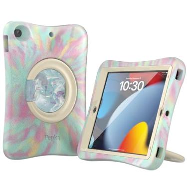Imagem de Pepkoo Capa para iPad compatível com iPads 9ª, 8ª e 7ª geração, capa para tablet infantil, proteção total da tela e do corpo, capas protetoras antiderrapantes resistentes para iPad