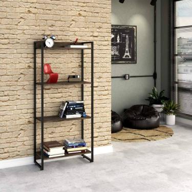 Imagem de Estante Multiuso 4 Prateleiras 60cmx146cm Dynamica Carvalho Dark