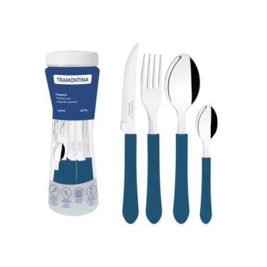 Imagem de Faqueiro Tramontina Leme Azul Oceano 16 Peças