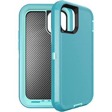 Imagem de KAPPDE Capa compatível com iPhone 12 Pro Max, capa protetora antiarranhões de corpo inteiro resistente à prova de choque capa de silicone TPU antiderrapante para iPhone 12 Pro Max 6,7 polegadas (cor: azul)