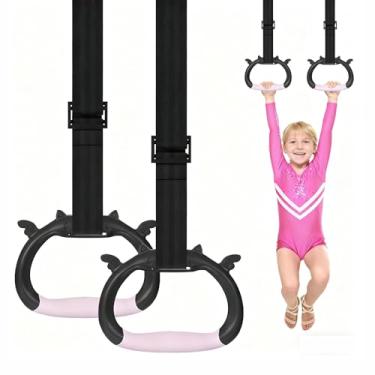 Imagem de Liedrg Anéis de ginástica ajustáveis para crianças - Anéis de tração de treinamento de força para academia em casa para crianças