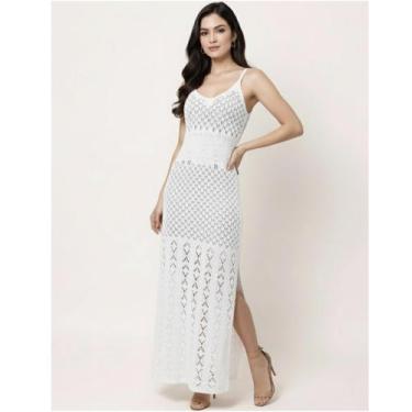 Imagem de Vestido Manoella Tricot Tricô Rendado Forro Tamanho Único - Zaela, Bra