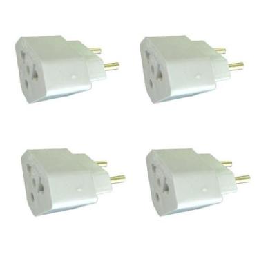 Imagem de Kit 4x Adaptador para Tomada 20A Branco - Majuss