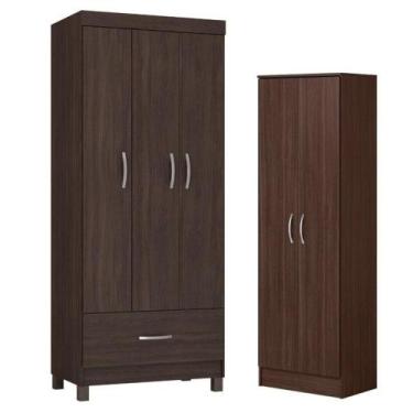 Imagem de Guarda Roupa Solteiro Prince Com Sapateira Multiuso Golden - Demóbile