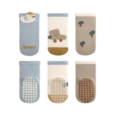 Imagem de Meias De Chão Antiderrapantes Para Bebês Com Desenho De Letras De Dese