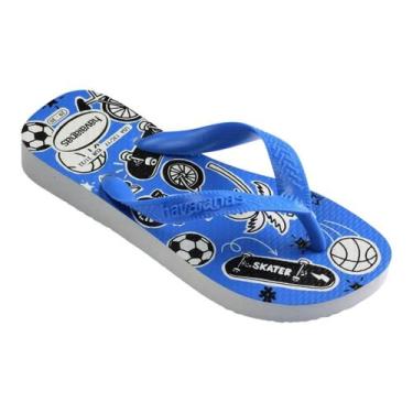 Imagem de Chinelo Inf Dedo Havaianas Kids Athletic, Branco, Azul, 25/26