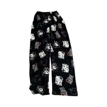 Imagem de Calças De Pijama De Flanela Femininas Y2K De Natal Hello Kitty, Roupa 