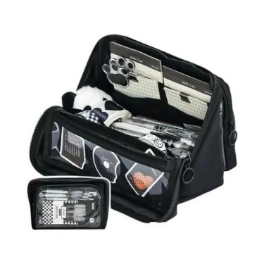 Imagem de Estojo De Lápis Grande Capacidade Dupla Face Destacável Com 9 Camadas 