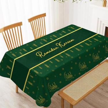 Imagem de Zylkor Toalha de mesa retangular Ramadã Ramadã Decorações de Ramadã para decoração de festa Eid Mubarak