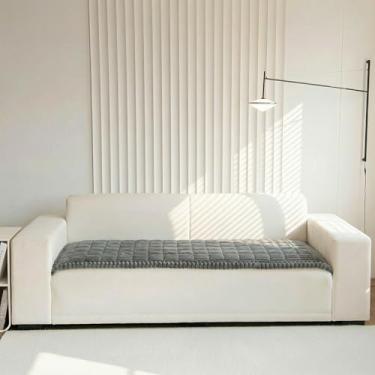 Imagem de Deisy Dee Capa protetora de sofá premium lavável e antiderrapante, protetor de móveis adequado para animais de estimação e crianças, capa reversível para sofá, cadeira (cinza escuro, 70 x 150 cm)