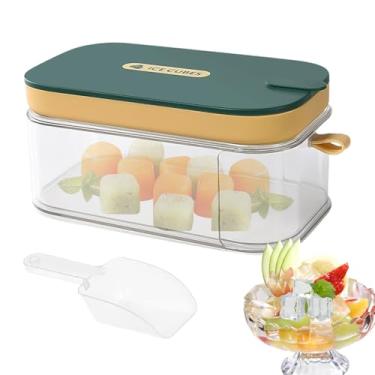 Imagem de Bandeja de gelo – reutilizável com 32 grelhas, bandeja de gelo coberta para freezer – para coquetel, vinho, cerveja, bourbon, café, refrigerador, suco, geladeira, casa, apartamento