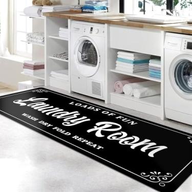 Imagem de Tapete de lavanderia antiderrapante, tapetes de lavanderia grandes para casa de fazenda, tapete de lavanderia, tapete de lavadora e secadora, tapete de lavanderia, decoração de quarto, 51 x 119 cm