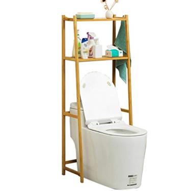Imagem de Prateleiras organizadoras de banheiro, prateleiras de máquina de lavar roupa de 2/3 camadas, organizador de armazenamento de banheiro de bambu, para organizar xampu de toalhas de papel ()