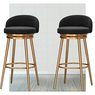 Imagem de KIDYBO Bancos de bar de café da manhã com encosto, cadeira alta moderna de 66 cm de altura para cozinha, confortável de sentar, cadeira de café de jantar