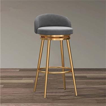 Imagem de KIDYBO Banquetas giratórias de veludo com costas, banquetas modernas para balcão de cozinha para café da manhã com almofada grossa, móveis de bar para casa