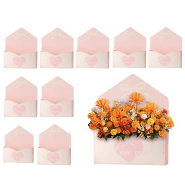 Imagem de Caixa De Envelope Do Dos Namorados,10 Peças Padrão de Coração Decoração Romântica | Caixas Envelope para Festas - para Presentes de dos Namorados e Ocasiones Especiais