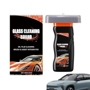 Imagem de Placa Para Limpeza De Vidro Do Para-Brisas Automotivo | Placa Limpadora De Janelas De 100 Gramas,Removedor De Película De Óleo | Para Automóveis Caminhões E Veículos Remover Manchas Para Condução