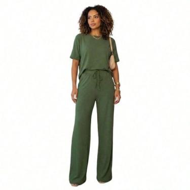 Imagem de Conjunto Moletinho Pantalona Ideal Para Viagens E Cruzeiro - NoBrand, 