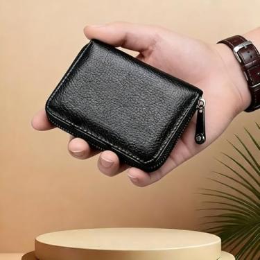 Imagem de Carteira pequena para homens e mulheres, carteira minimalista de couro PU fina com bolso com zíper para identidade, porta-cartão de crédito, carteiras de embreagem compactas para mulheres, Lady Bestie