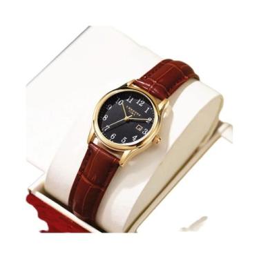 Imagem de Relógio Feminino De Quartzo De Couro À Prova D'água CHRONOS Luxury Dat