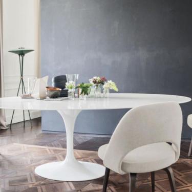 Imagem de Mesa De Jantar Tulipa Saarinen 120X80 Cm Branco