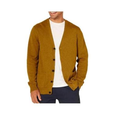 Imagem de Cardigã Masculino Oversized De Lã Com Decote Em V E Manga Longa, Leve 